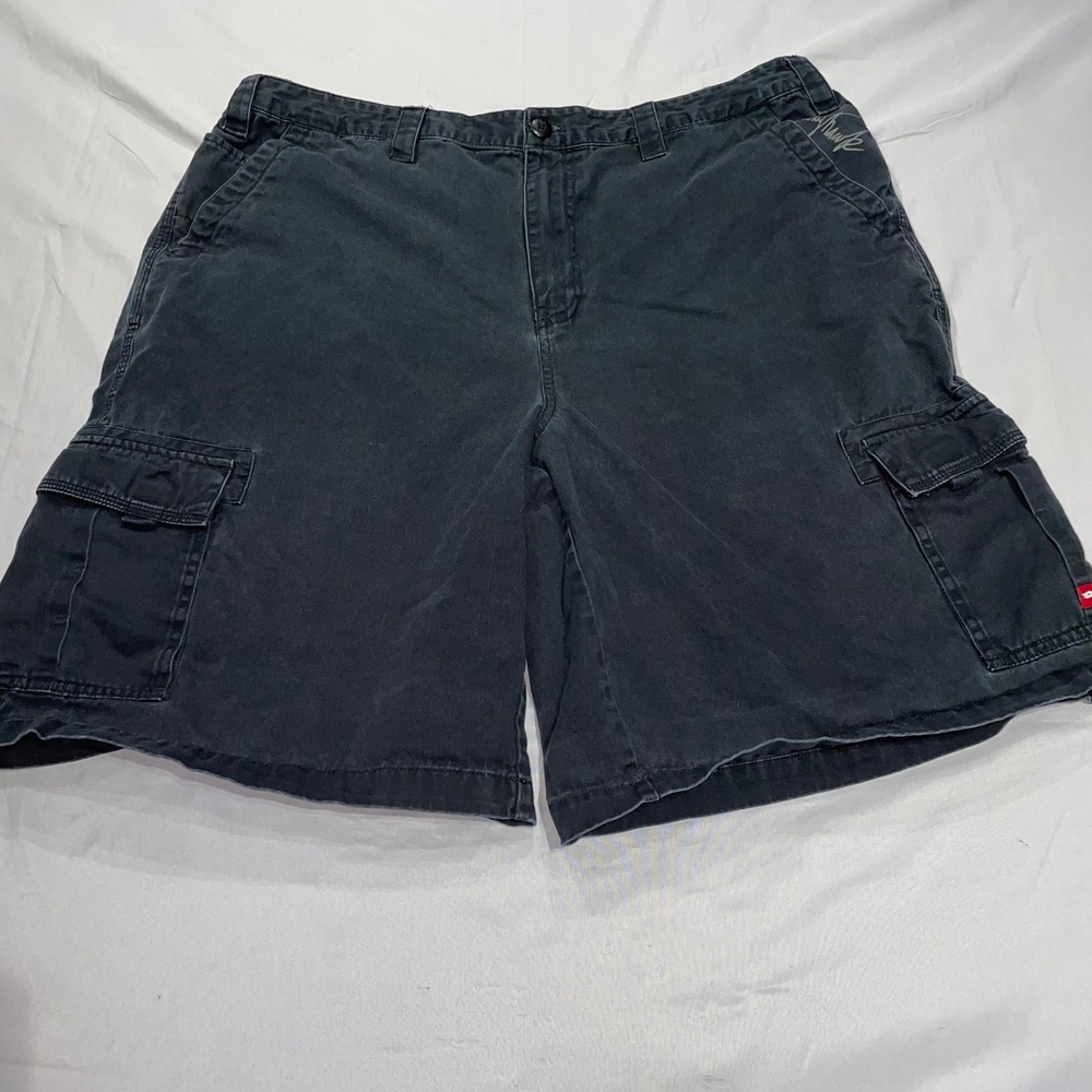 Tony Hawk Mens Black Cotton Cargo Shorts Size 40 Skateboarding Casual Relaxed